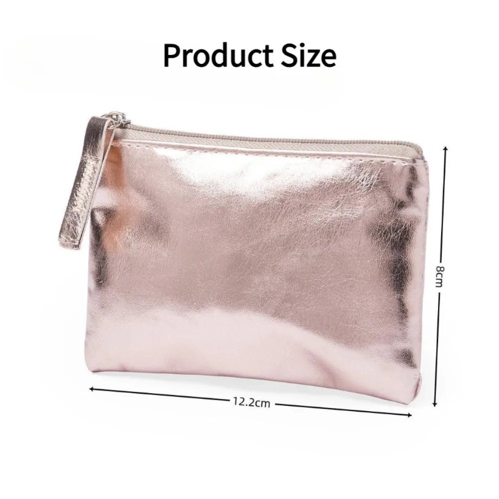 1PC Mini PU Leather Wallet Coin Purse Key Bag Key Holder Pocket Storage Bag Transparent Zipper Waterproof Portable Thin Coin view 6