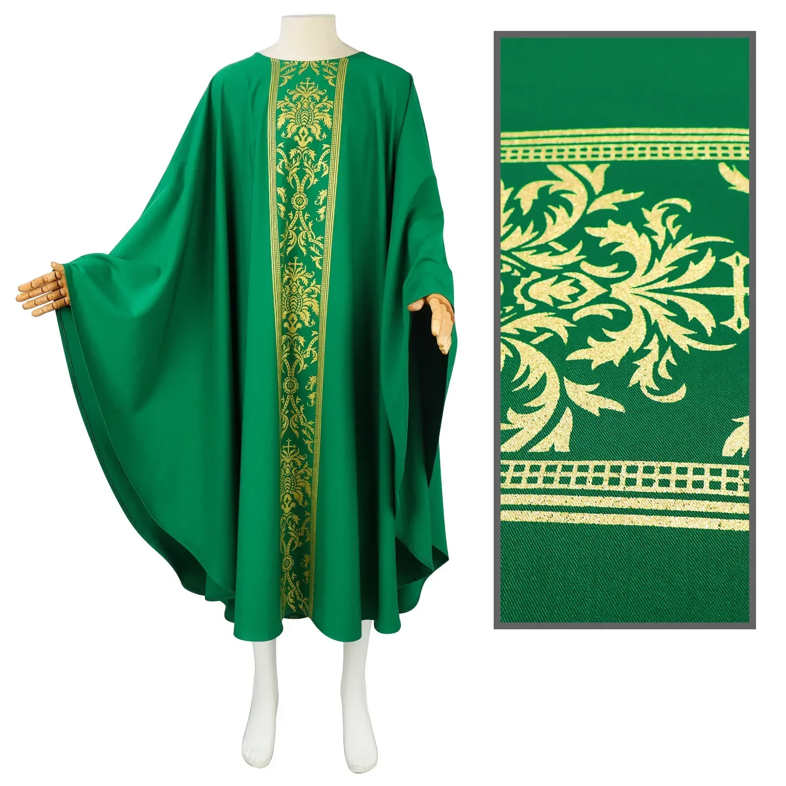 Priest Pastor Religious Robe Worship Costume Arabic Solid Color Round Neck for Celebrating Religious Holidays and Cosplay