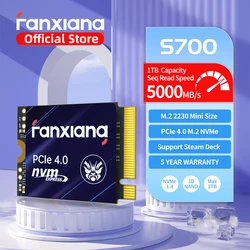 Fanxiang S700 M.2 2230 SSD 5000MB/s 500GB 1TB Hard Disk PCIe4.0x4 NVMe Internal Solid State Drive For Steam Deck Surface Pro