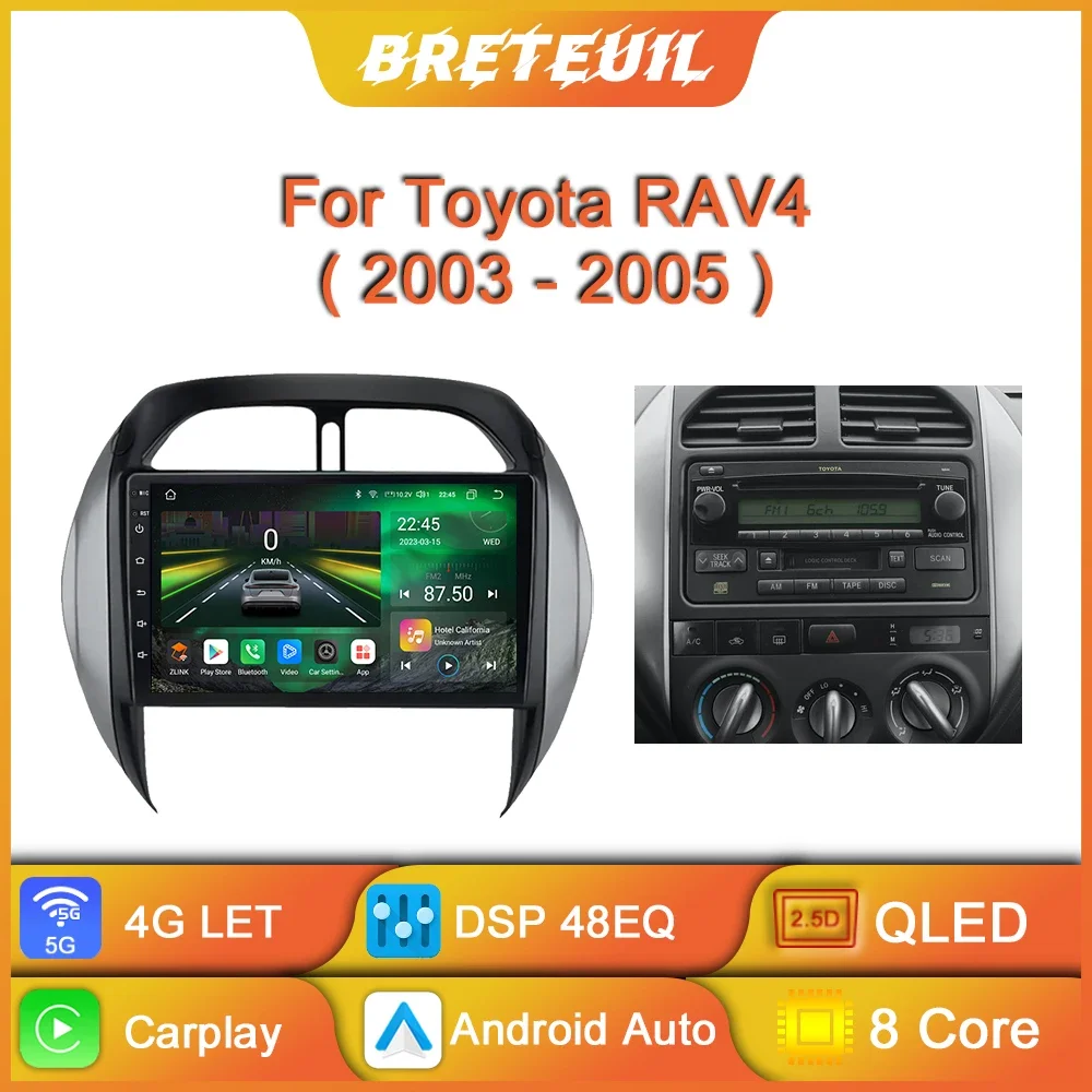 

For Toyota RAV4 RAV 4 2003 2004 2005 Android Car Radio Multimedia Video Player Navigation GPS Carplay Touch Screen Auto Stereo