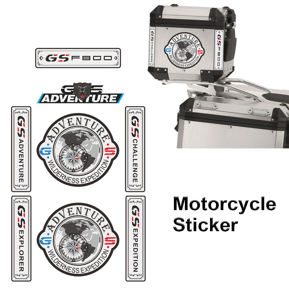 For BMW F800GS F800 GS ADV Motorcycle Trunk Luggage Cases Panniers Top Side Saddlebag Stickers Decals