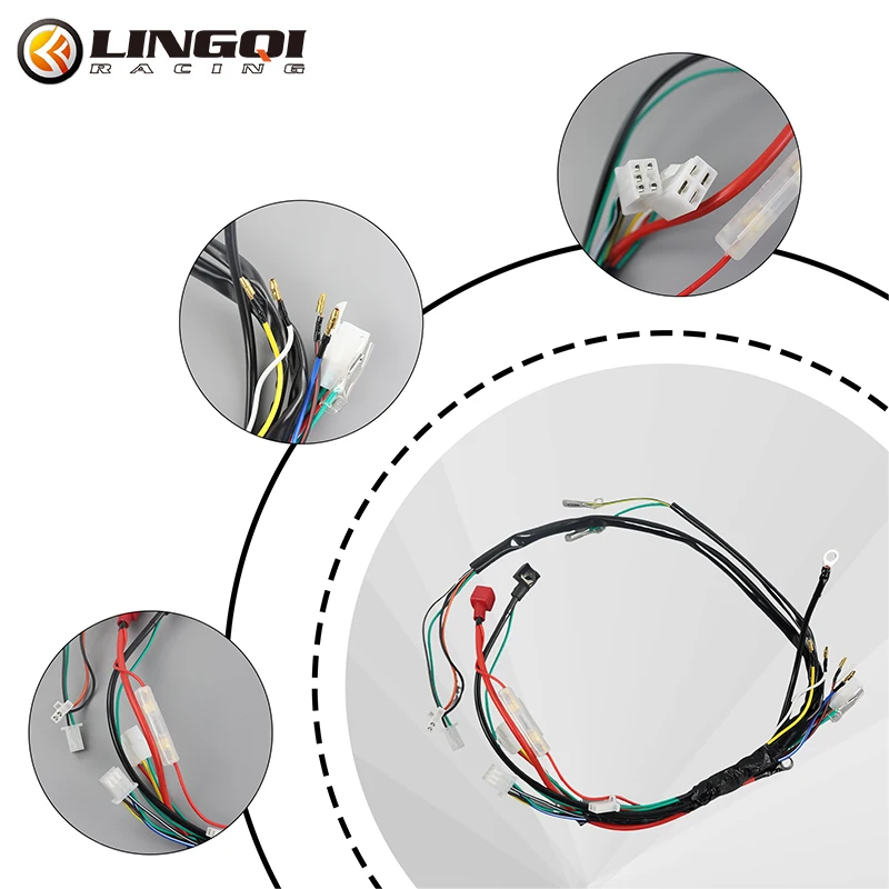 Universal Motorcycle Full Electric Start Engine Wiring Harness for 50cc 70cc 90cc 110cc 125cc Bike ATV Dirt Bikes Stators