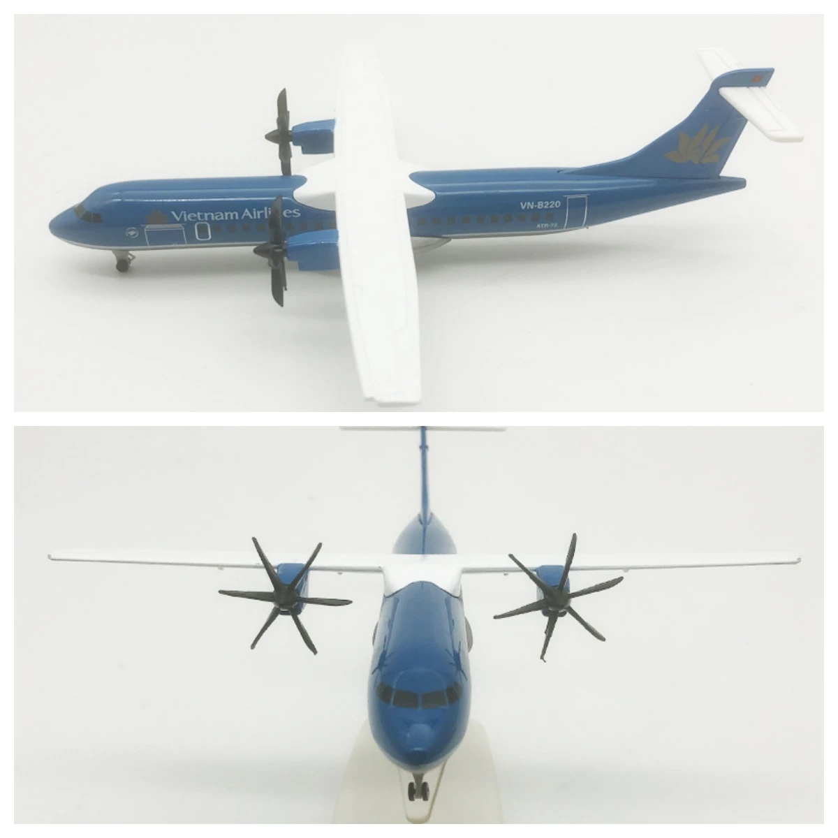 20cm Vietnam ATR Airlines Alloy Metal Diecast Airplane Model Plane Aircraft w Wheels Propellers Model Plane Collection Airplane