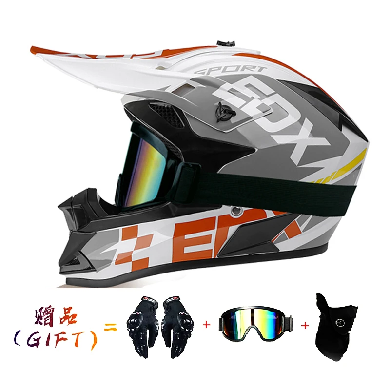 VGV Motocross Motorhelm Off-Road Helm DOT gecertificeerd Driedelig Giveaway Heren Dames Volwassen kind Alle seizoenen verkrijgbaar