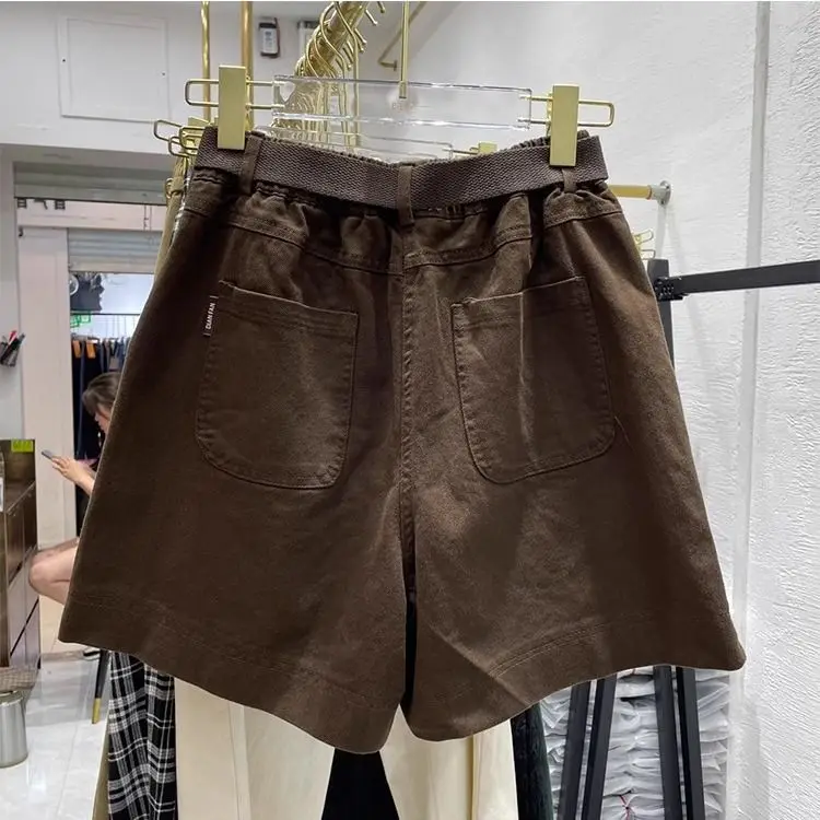 

plus Size 300 Pou Retro Casual orts ex Summer Loose Fit Color Workwear Five-Quarter Length Straight Leg Pants