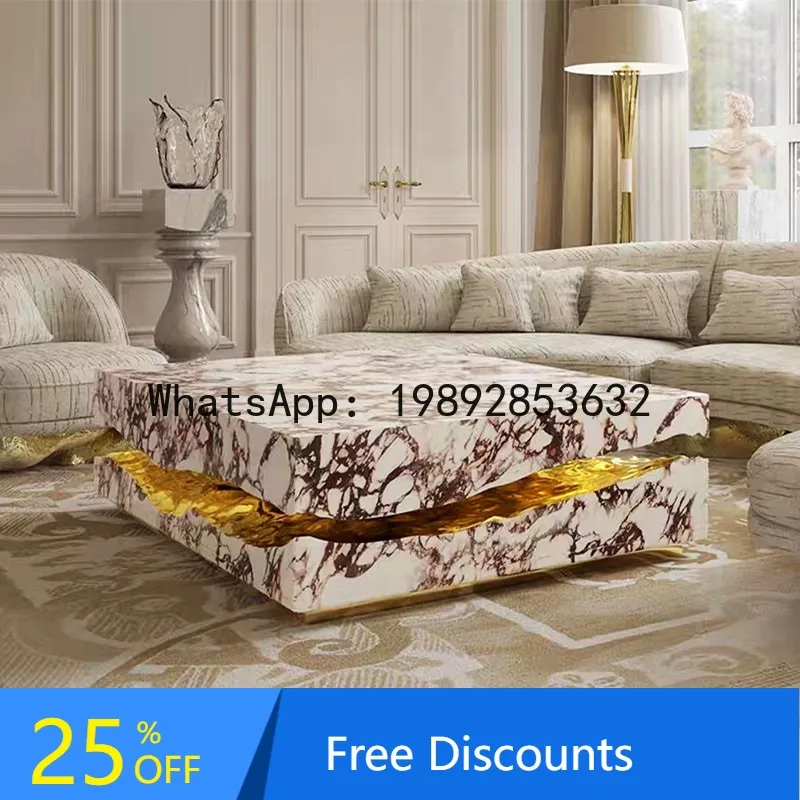 BF Light Luxury Marble Coffee Table Modern New Style Creative Personality High-end Square Tea Table