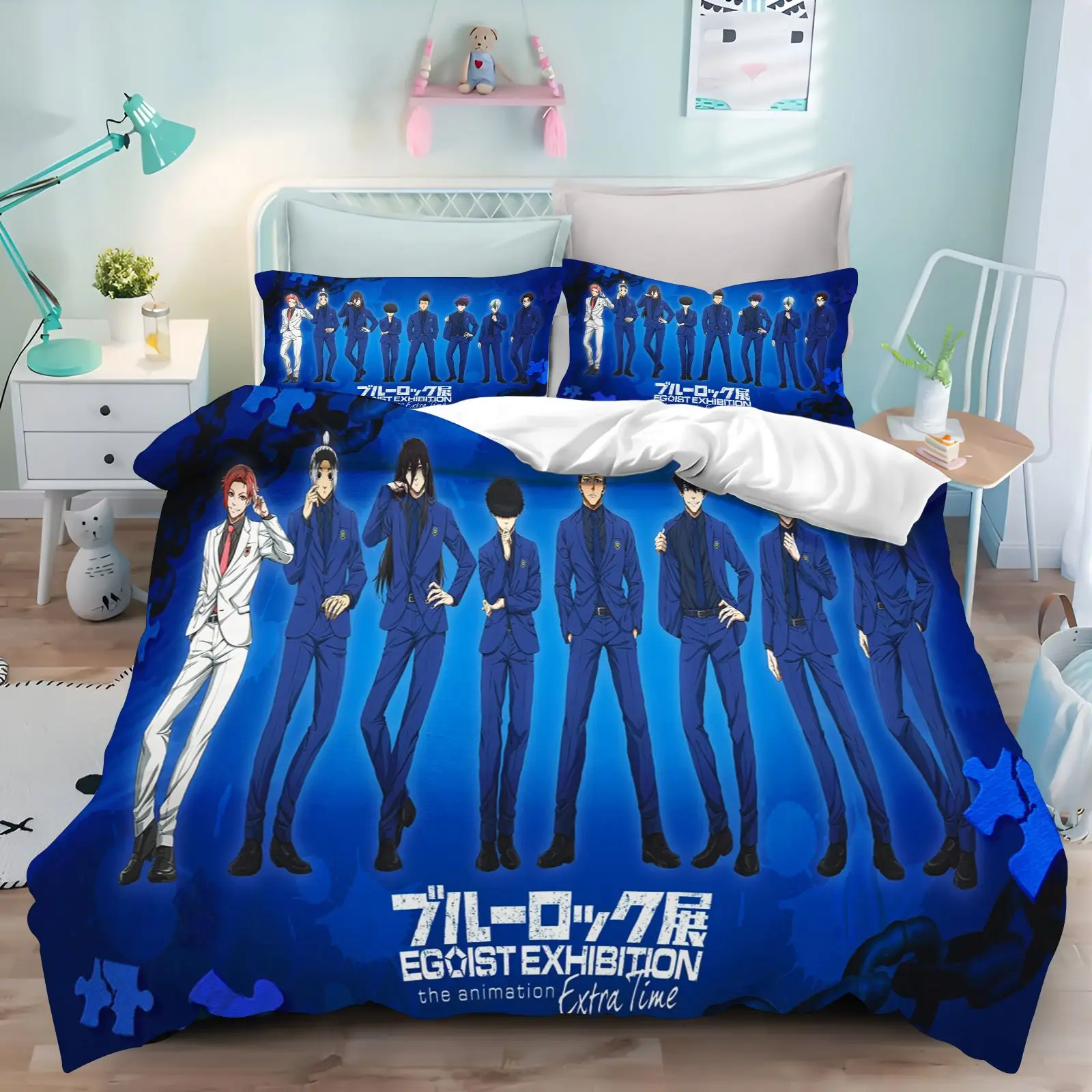 Blue Lock Anime Bedding Set 3D Print Duvet Cover Pillowcase Quilt Cover Home Textile Single Double Bed Linens For Teen Bedroom
