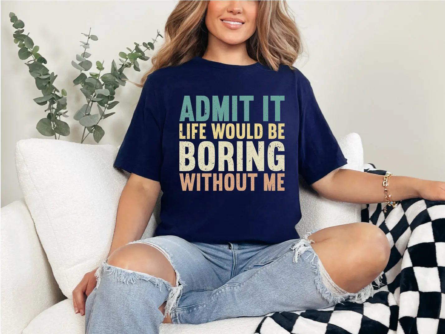 T-shirt manches courtes col rond femme, ample, décontracté, sport, col rond, imprimé, été