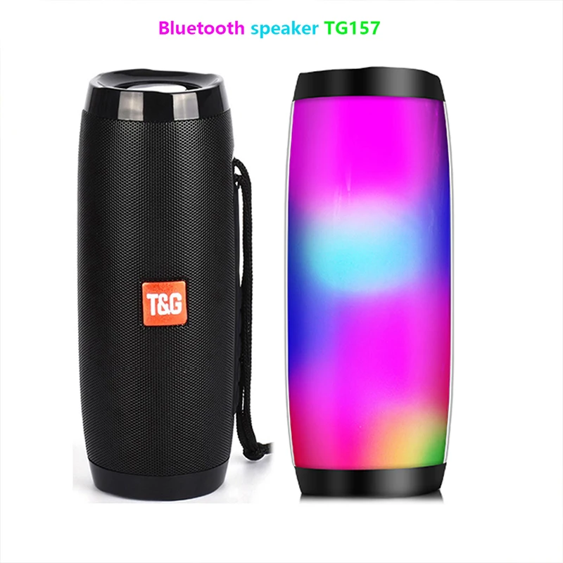 Портативная Bluetooth-Колонка TG157, беспроводная водонепроницаемая колонка с поддержкой AUX, TF, светодиодный