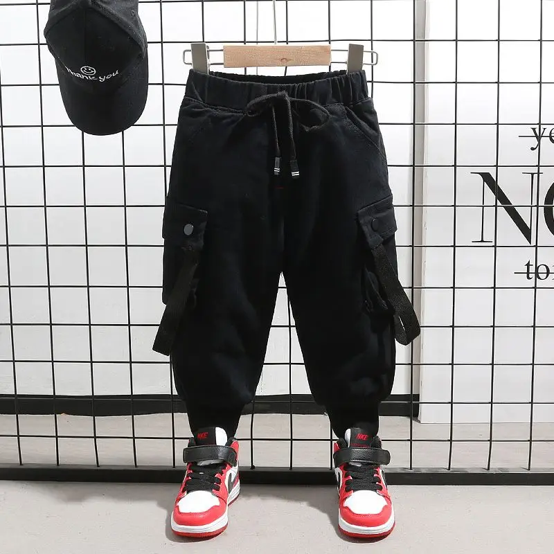 

Новинка брюки для мальчиков на весну и осень Новинка Свободные Комбинезоны в японском и корейском стиле детские повседневные штаны на 12 мес.-8 лет брюки-карго мульти карманные