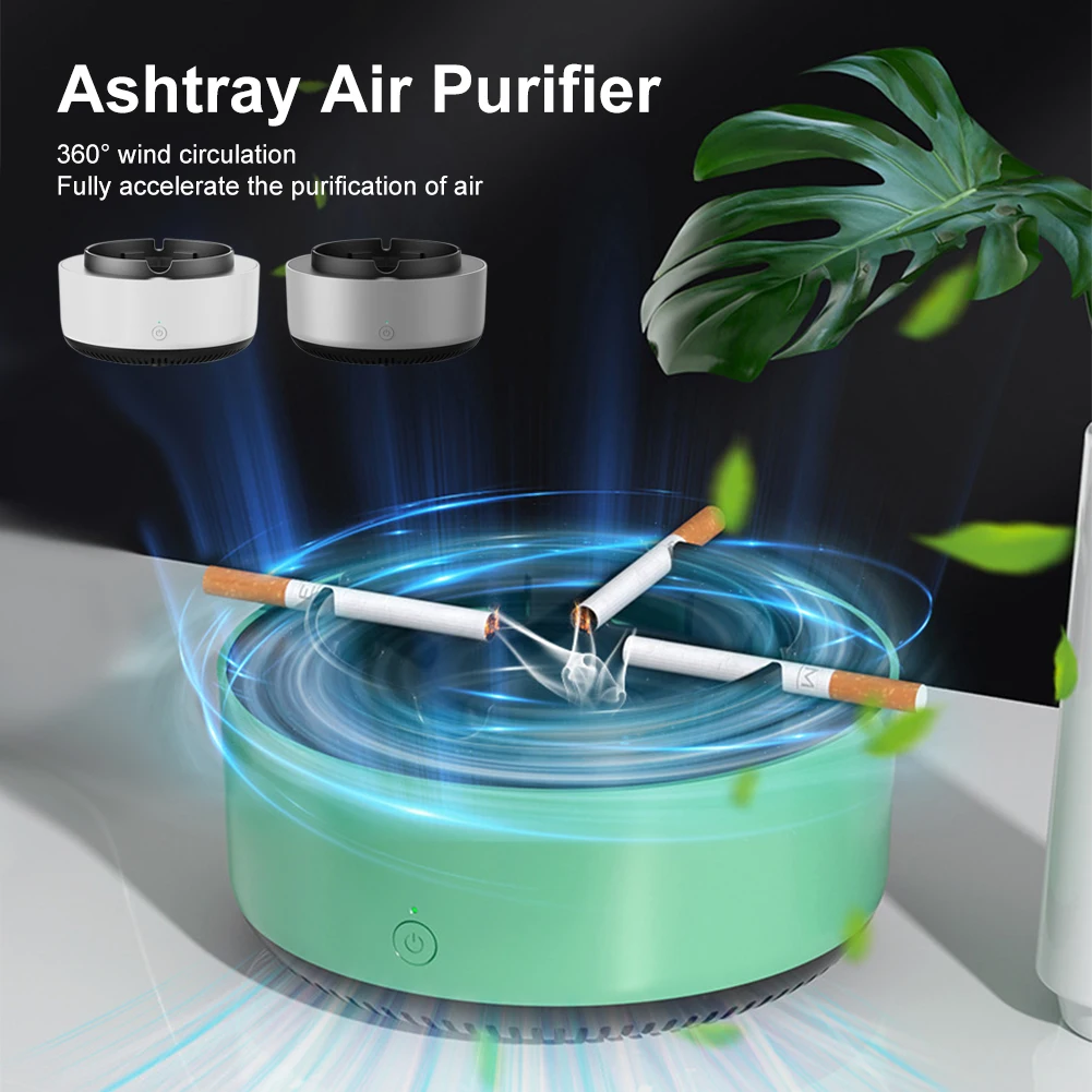 

Smart Home Ashtray Air Purifier Smoke Removal Secondhand Filter Eliminate Odor Ashtray Portable Travel Camping Hiking Fishing