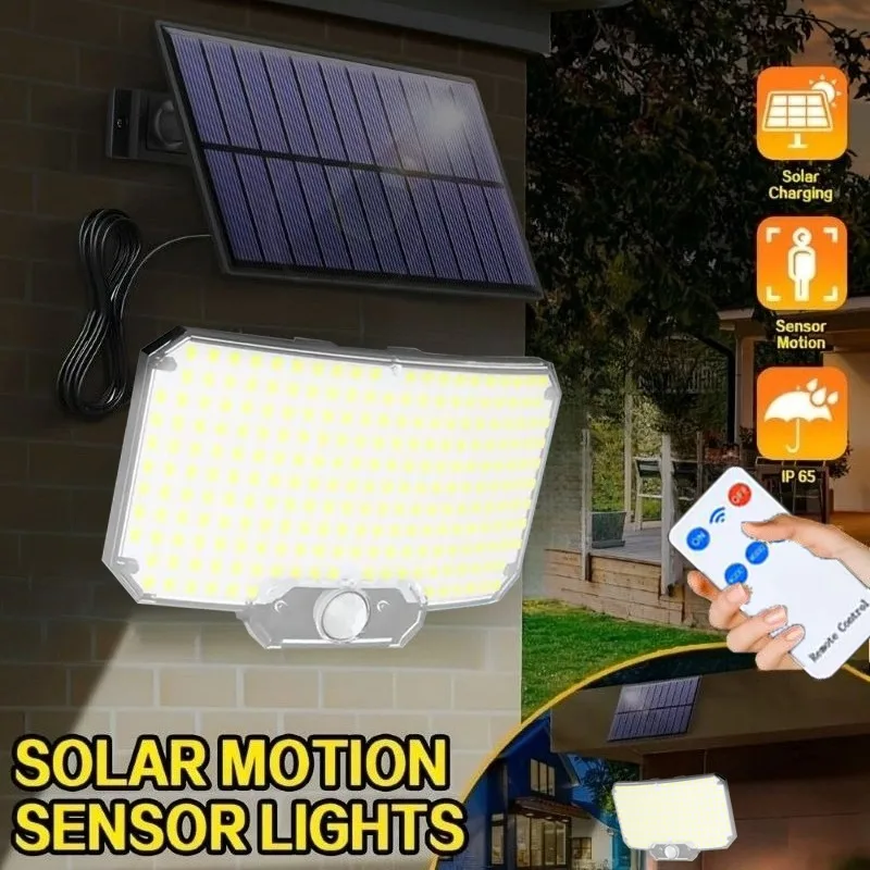 

Outdoor Solar Light 234 LED Motion Sensor From Dusk To Dawn 16.6 Feet (about 5.0 Meters) Cable for Wall Shed Garden