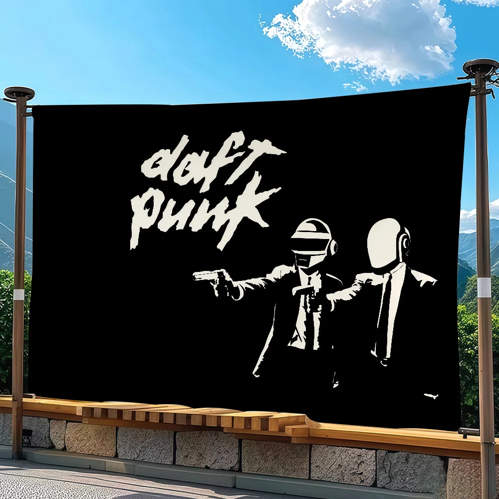 Band D-Daft P-Punk Flag Tapestry Outdoor Party Bedroom Living Room Dormitory Decorative Themed Wall Hanging Banner Gift