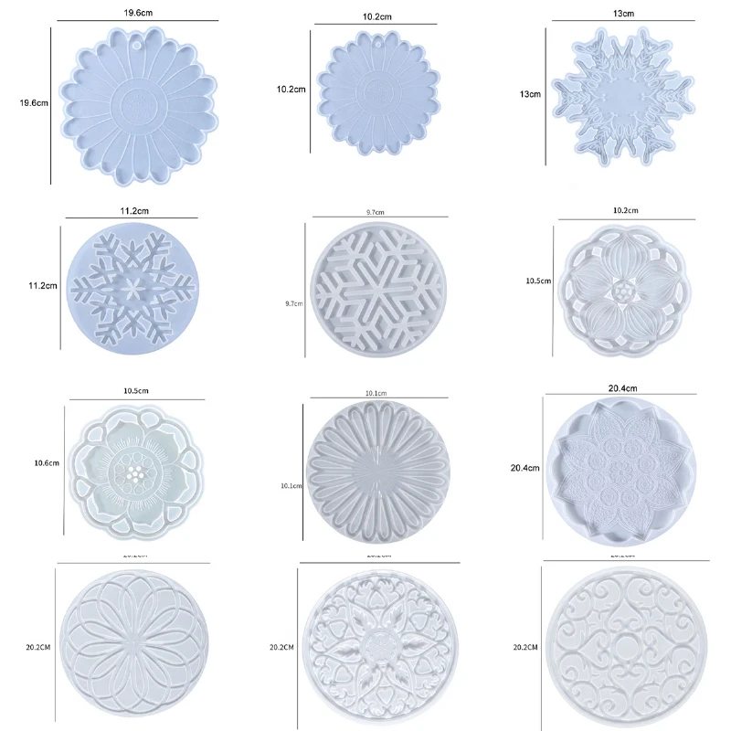 Mould DIY Crystal Resin Hollow Snowflake Heat-Resistant Coaster Mold Snowflake Hanging Ornament Christmas Series Silicone Molds