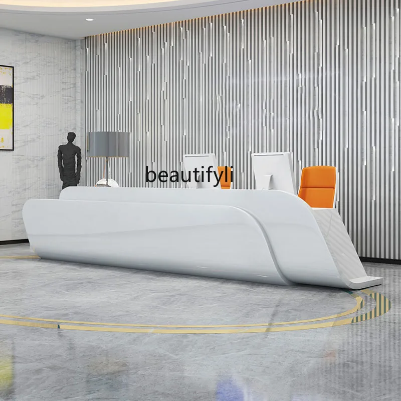 White Paint Company Reception Cashier Counter Beauty Salon Simple Modern Welcome Clothing Store Counter