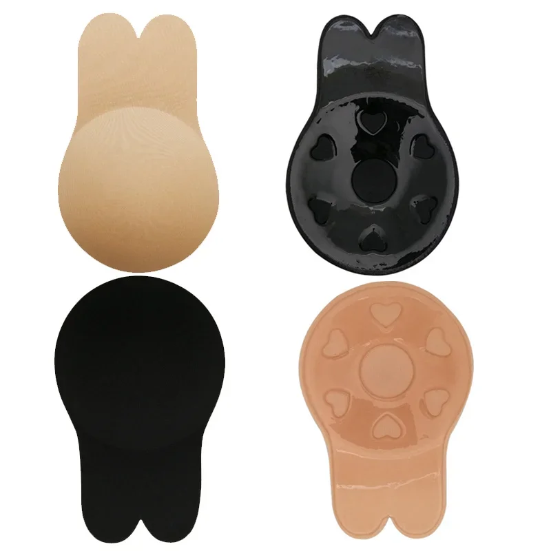 1/2Pairs Women Bras Self Adhesive Silicone Strapless Invisible Bra Reusable Sticky Breast Lift Tape Rabbit Nipple Cover Bra Pads image 4