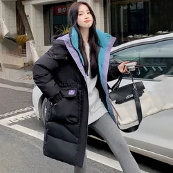 Cotton-Padded Jacket Medium-Length Loose Hooded Thick Warm Parka 2025 Winter Korean Down Cotton-Padded Jacket Women's Overcoat