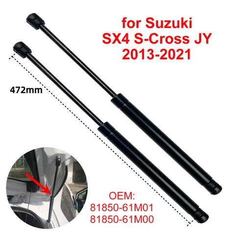 2Pcs 8185061M00 for Suzuki SX4 S-Cross 2013-2021 Car Rear Trunk Tailgate Boot Gas Struts Damper Shocks Lift Support Rod Bars