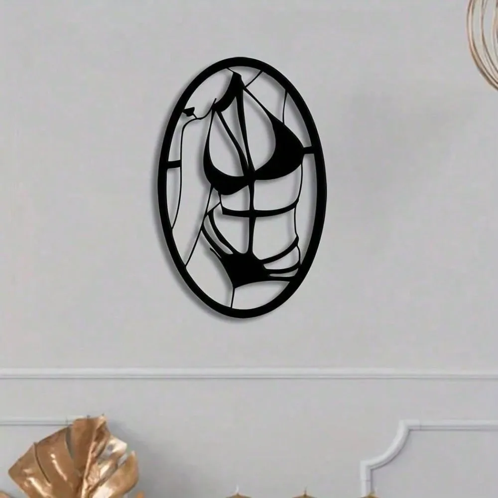 Modern Silhouette Metal Wall Art Decor for Living Room Bedroom Office Bathroom Waterproof Rustproof