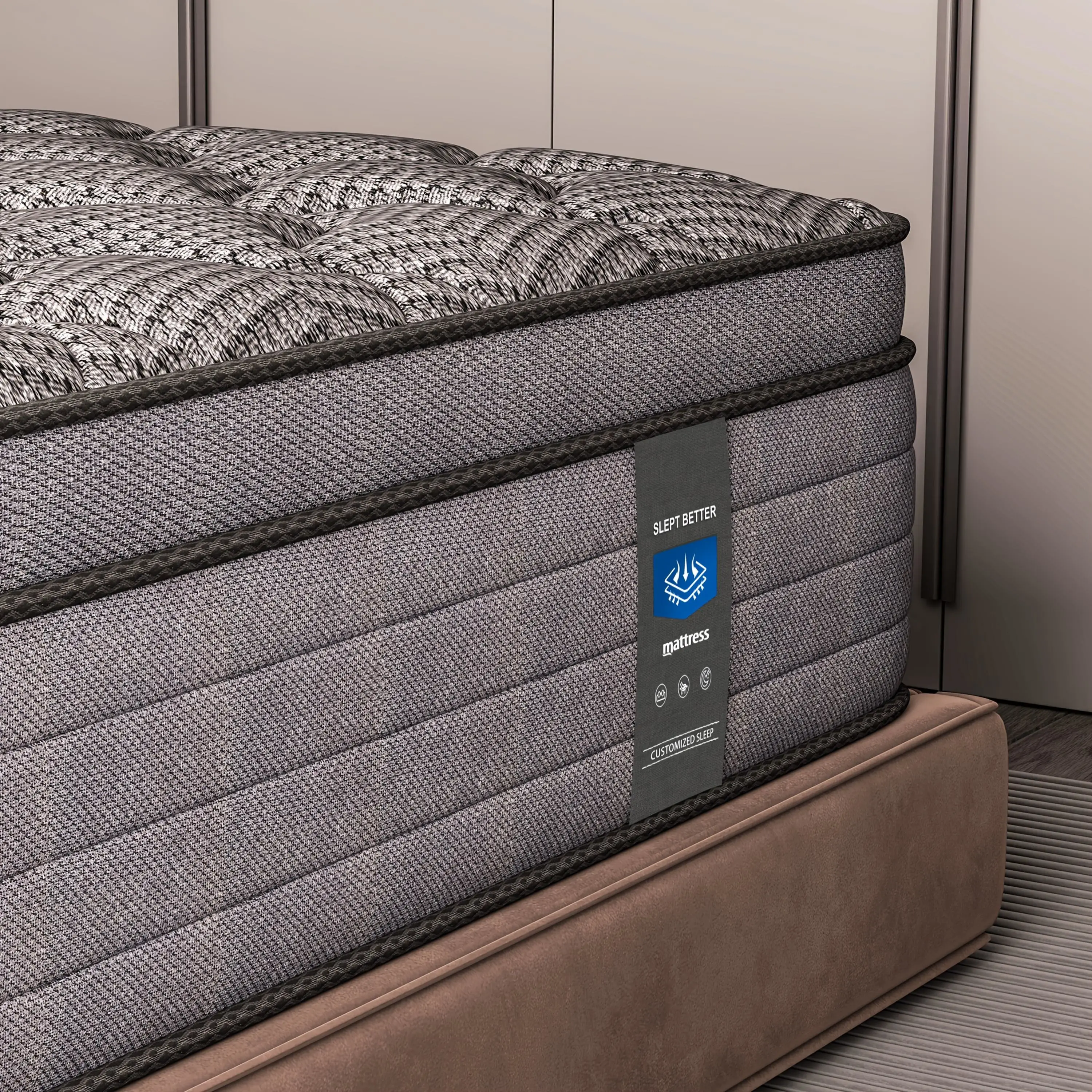 MRH New 10 12 14-inch Twin Full Queen King Memory Foam Hybrid Mattress With Ergonomic Individual Springs, Breathable Fabric, Lumbar Support, For Side/Back Sleepers/Guest Room/Hotel/ Home Bedrooms