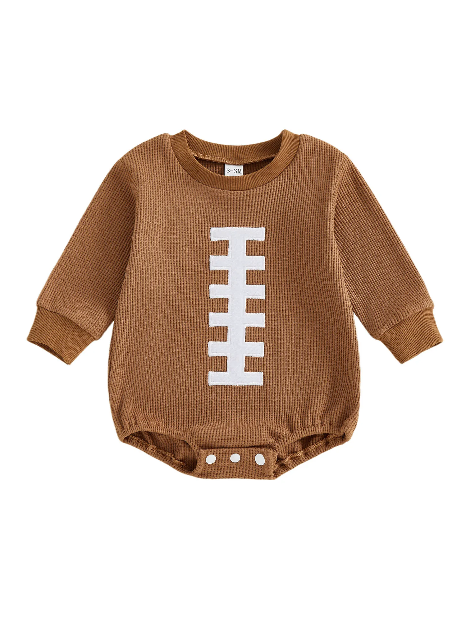 

Infant Autumn Bubble Playsuit Soccer Patterned Full Sleeve Circular Collar Thermal Outfit for Toddlers and Infants