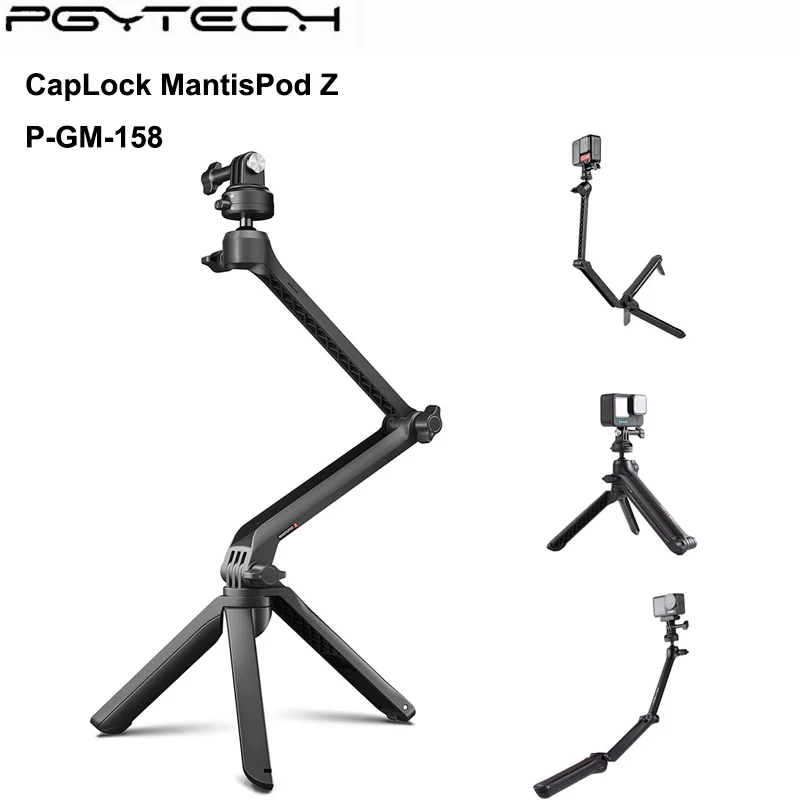 

PGYTECH CapLock MantisPod Z Video Vlog For DJI OSMO Action 4/3 Gopro 12/11/10 Handheld Photography Live Foldable Arm Tripod Rod