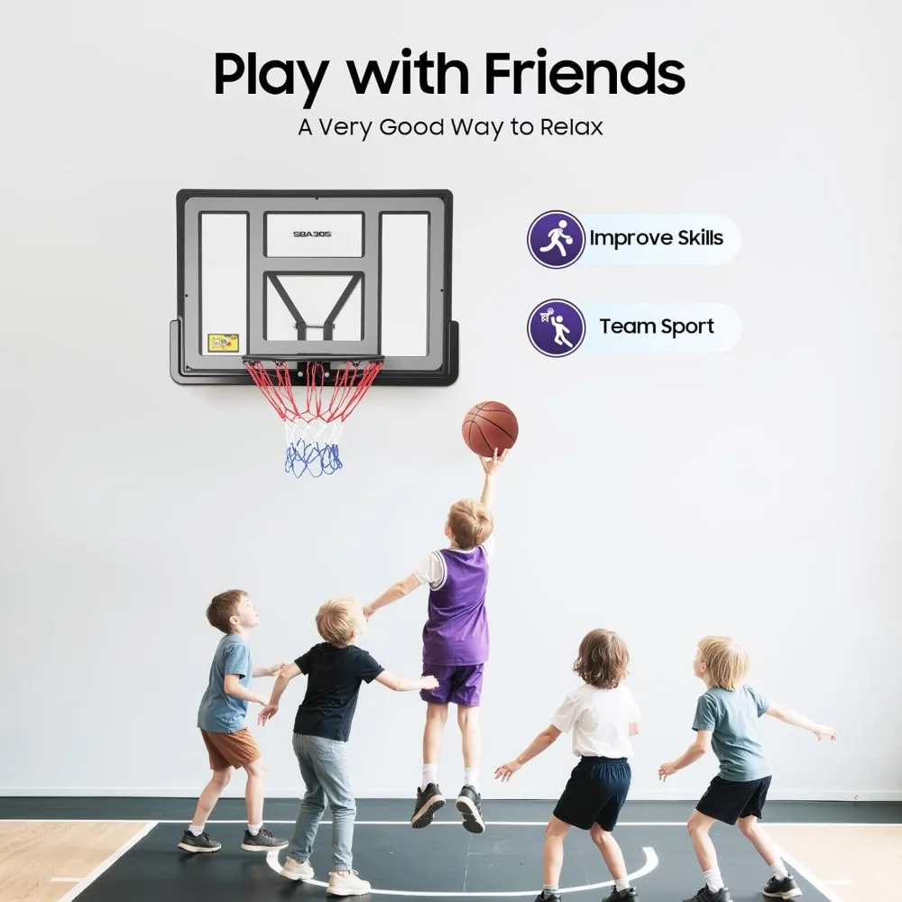 屋内屋外兼用壁掛けバスケットボールフープコンボ、バックボードとリムキット付き、生涯のパフォーマンス目標やホーンブリッジに最適