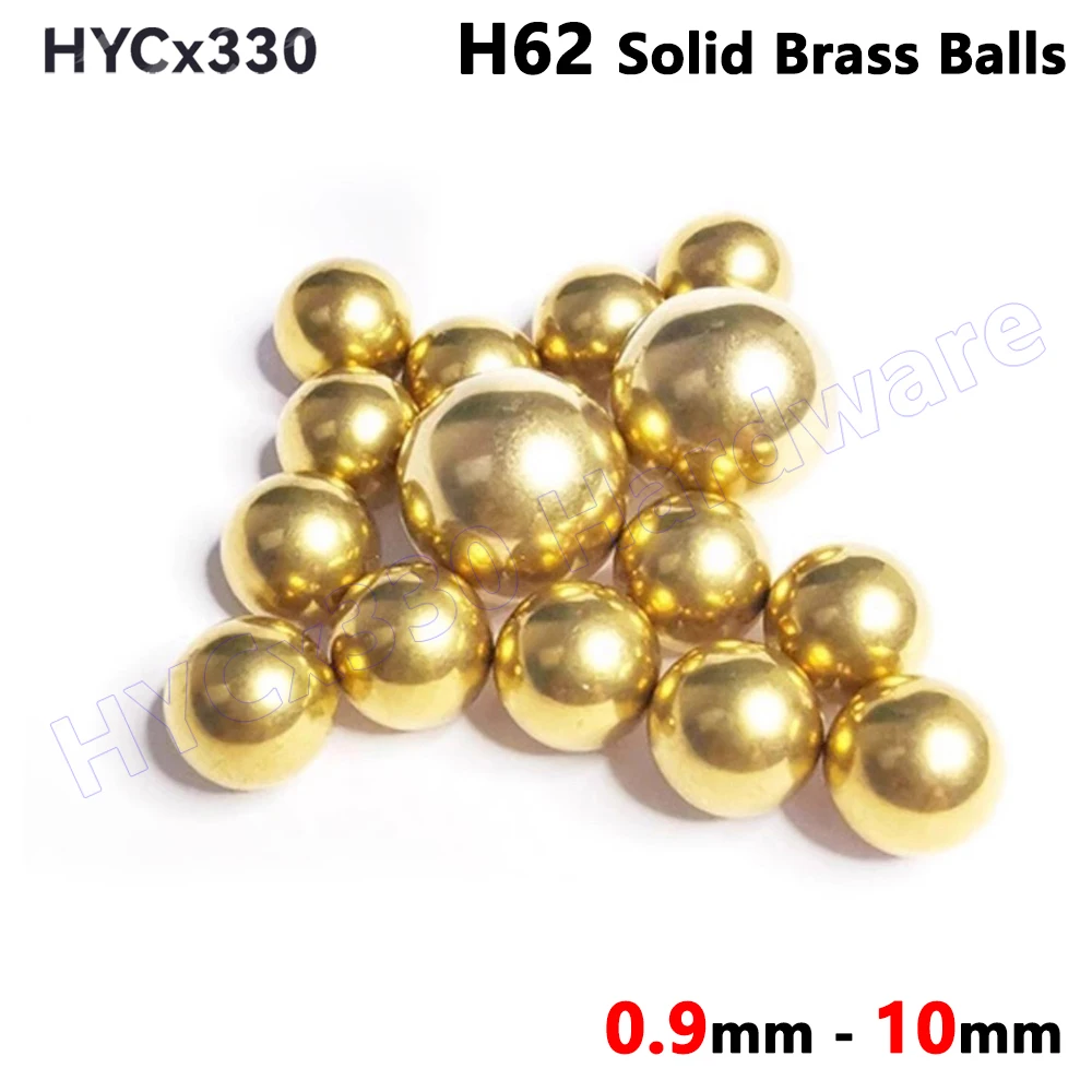 H62 Solid Brass Balls, Precision Metal Bearing Ball, Round Beads 0.9 1 1.2 1.8 2 2.381 2.5 2.8 3 3.175 3.5 4 4.45 4.5 to 10 mm