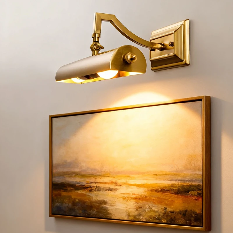 Retro Bedroom Bathroom LED Wall Lamp Minimalist Mirror Headlight Study Beauty Salon Makeup Mirror Light Engineering Wall Lights