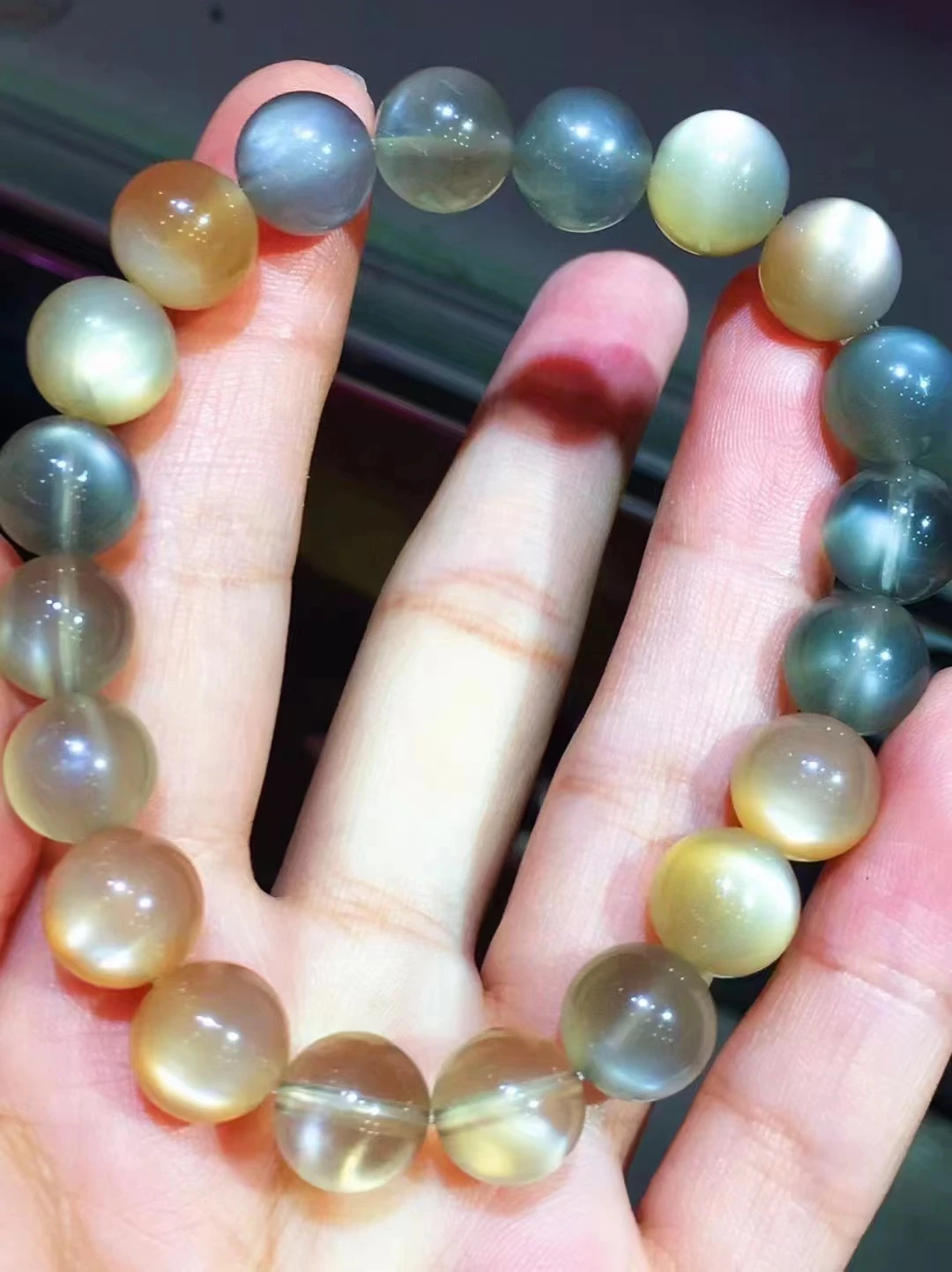 Natural Orange Andesine Gemstone Bracelet Clear Round Beads 10mm Women Men Stretch Crystal Labradorite Moonstone Fashion AAAAAAA