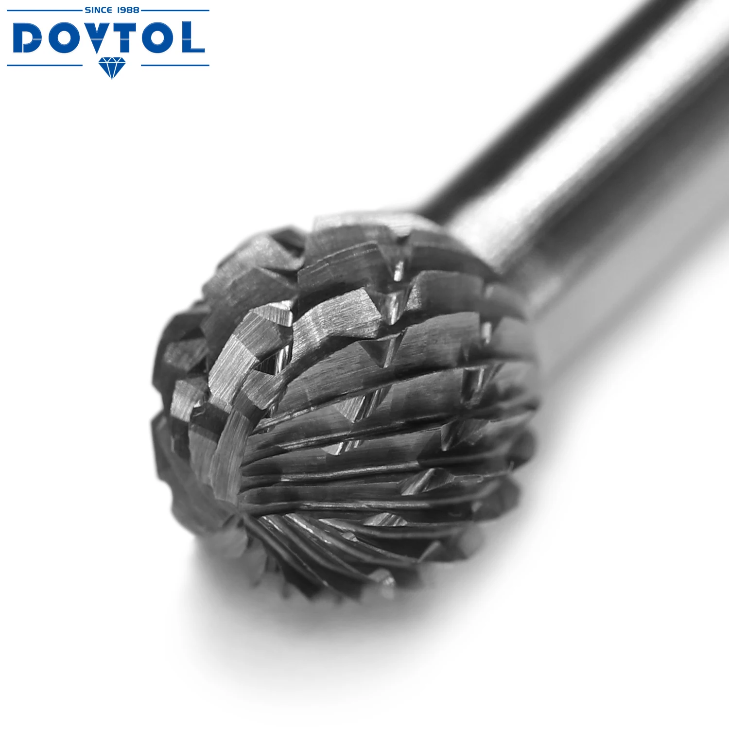 SD-3 Tungsten Carbide, duri berputar bentuk bola, potongan ganda untuk mata bor gerinda 1/4 inci Diameter batang dan 3/8 inci