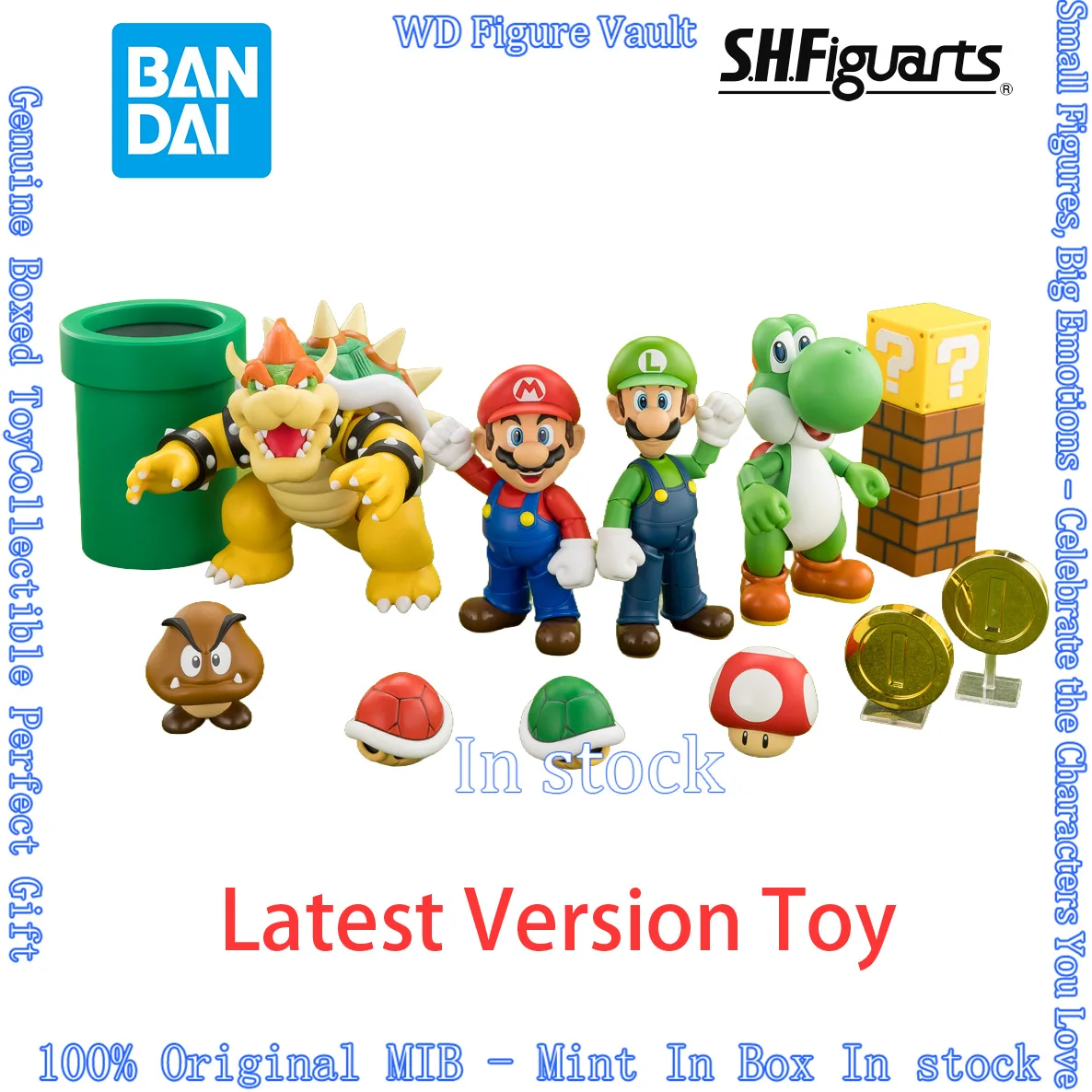 

В наличии: Набор фигурок Bandai S.H.Figuarts SUPER MARIO (Марио, Луиджи, Баузер, Йоши) — новейшая версия, оригинальные игрушки, подарок