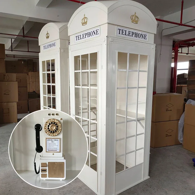 Events Props Phone Booth Decor White Telephone Booth Props for Wedding Events Party