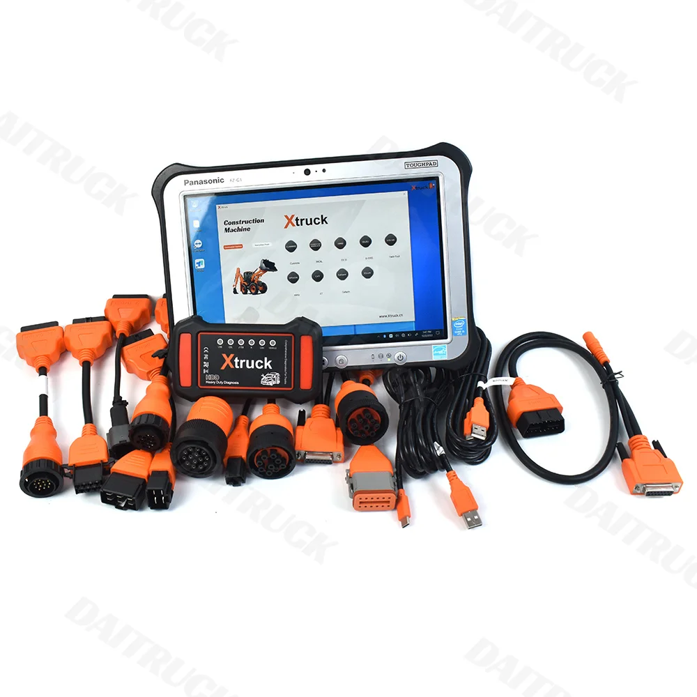 XTRUCK Y009 multi brand heavy construction machinery truck construction excavator diagnostic tool+FZ-G1 tablet