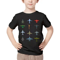 Colour Airplanes Print Baby Boys Summer T Shirt Cartoon Airplane T-shirt Girls Casual Short Sleeve Y2K Tops Kid Harajuku Tshirt