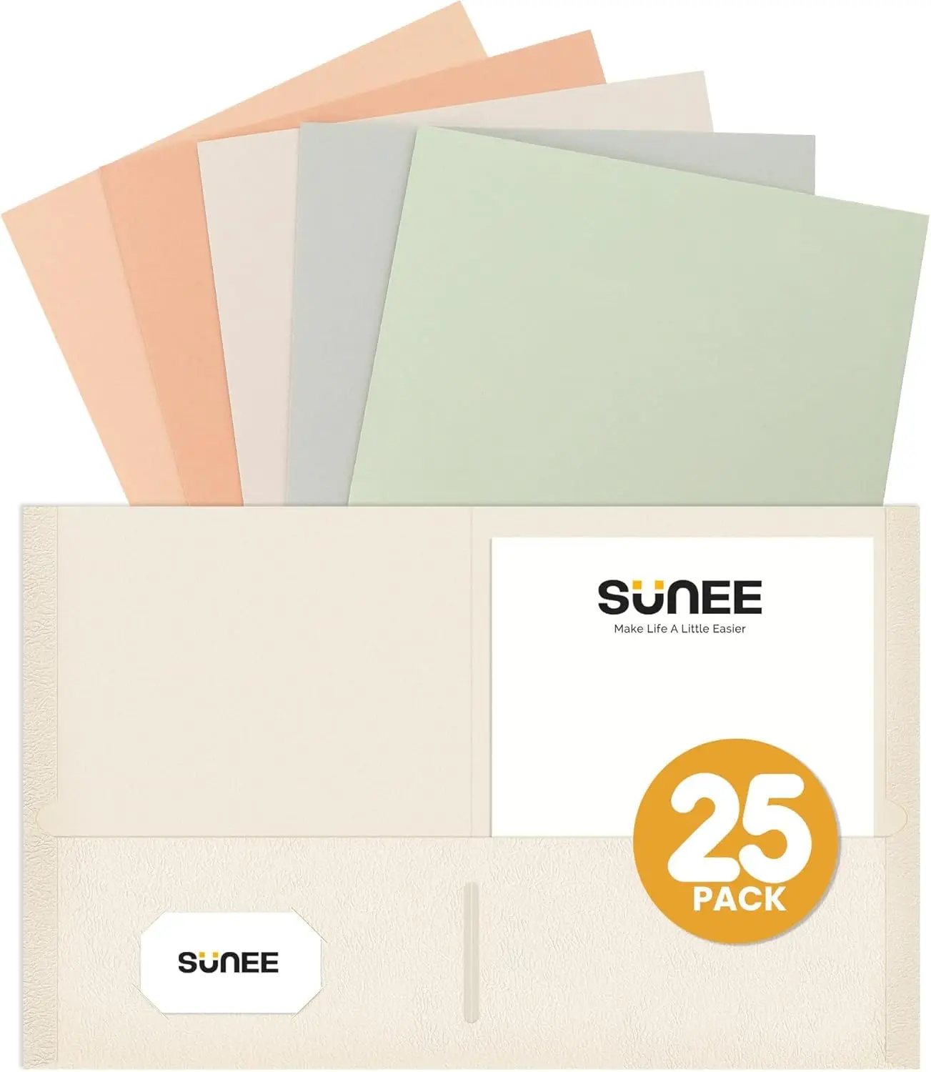 

25-Pack Pastel Color Folders with 2 Pockets for Letter Size Paper, School Office Home Organization