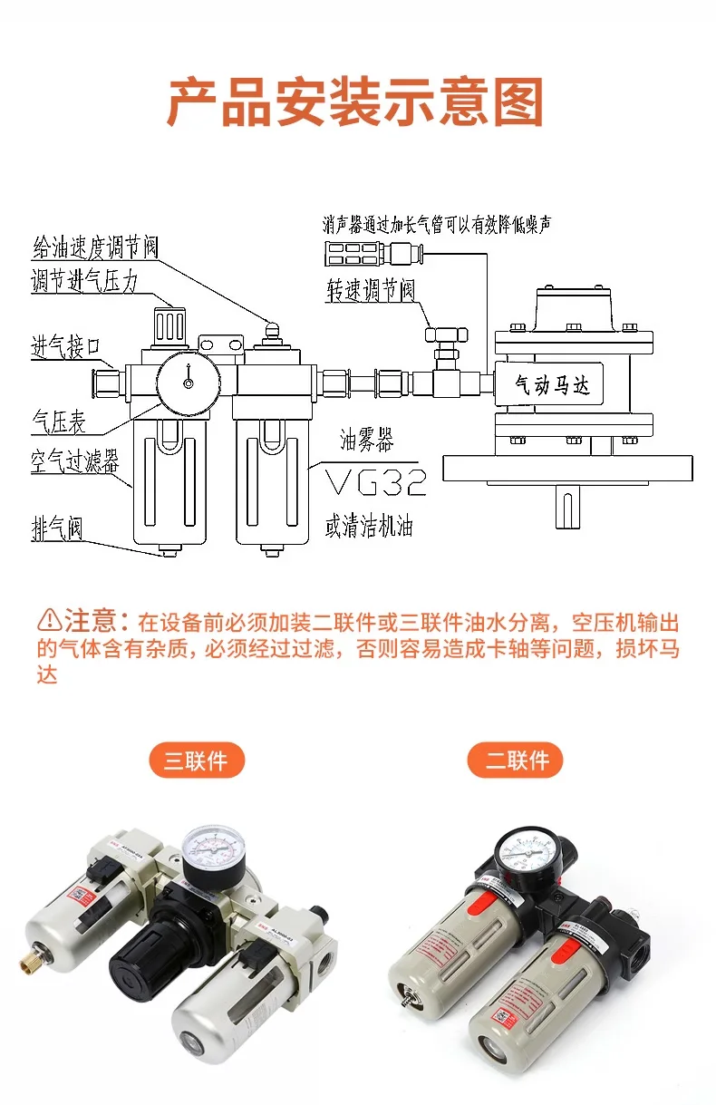 에어 모터, 기어 감속기, 저속, 대형 트위스트, 방폭형, 무단 변속, 정회전 및 역회전