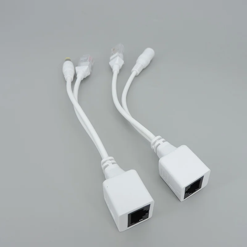 สายเคเบิล PoE แบบพาสซีฟจ่ายไฟผ่านอีเธอร์เน็ตสายเคเบิลอะแดปเตอร์แยก PoE โมดูลแหล่งจ่ายไฟหัวฉีด RJ45 12-48V สำหรับ IP camea