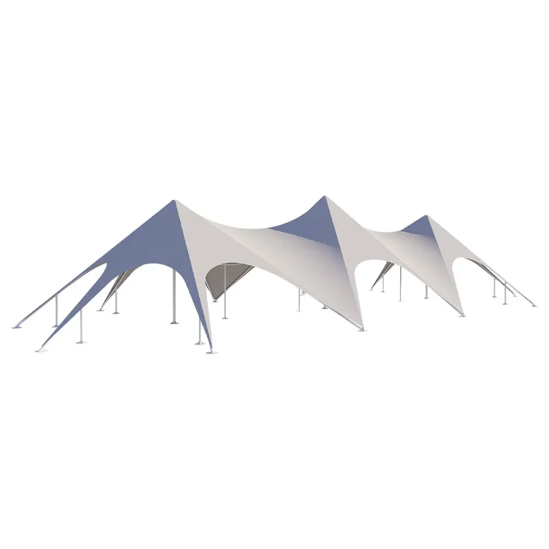 Outdoor camping camp Hotel tent Team construction Wind-resistant PVC tension film Large Wanzhong Mountain Sanfeng canopy