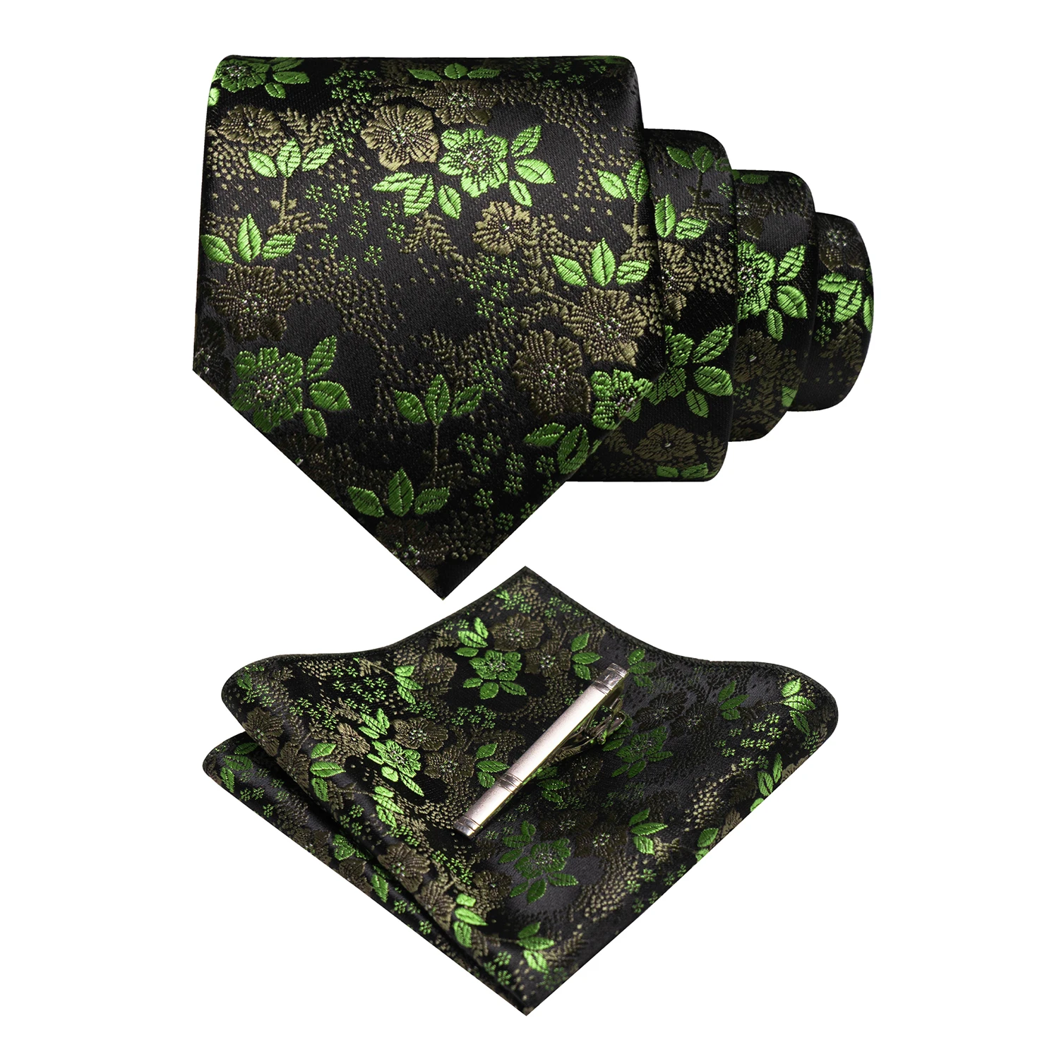 JEMYGINS Floral Seide Männer Krawatte Einstecktuch Krawatte Clip Sets Hochzeit Party Krawatte Männer Zubehör Hohe Qualität Gravata – Detail 32