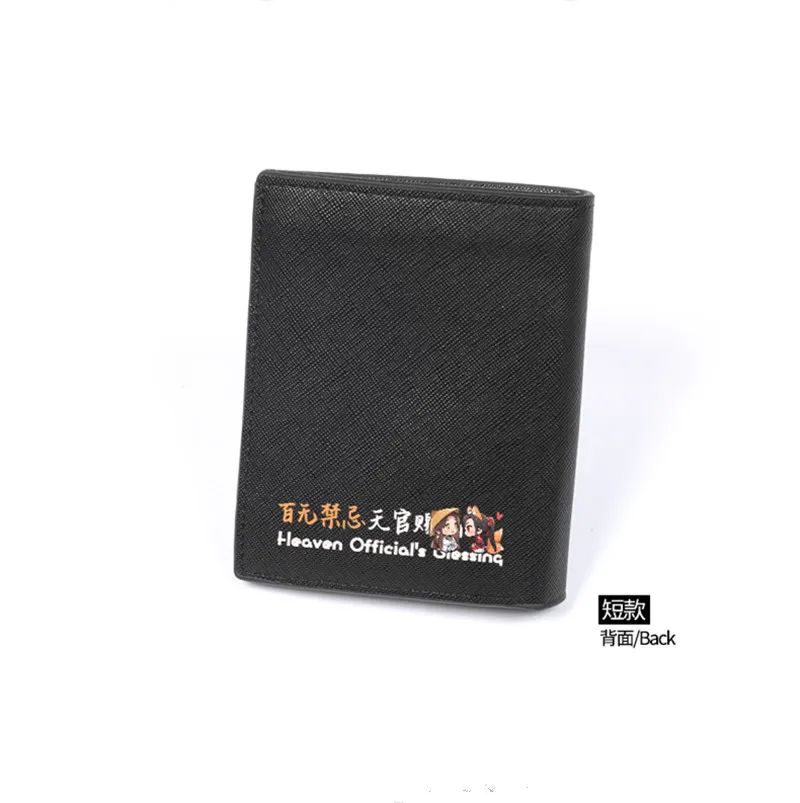Anime tian guan ci fu moda longa carteira curta céu bênção oficial hua cheng xie lian moeda bolsa das mulheres dos homens carteira bonito