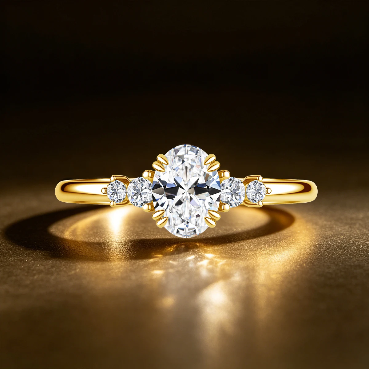 1,5 Karat 925 Sterling Silber Prachtvoller Glänzender Ovaler Moissanit-Ring für Damen, Verlobungs- und Hochzeits-Halb-Ewigkeitsring mit Zertifikat – Detail 5
