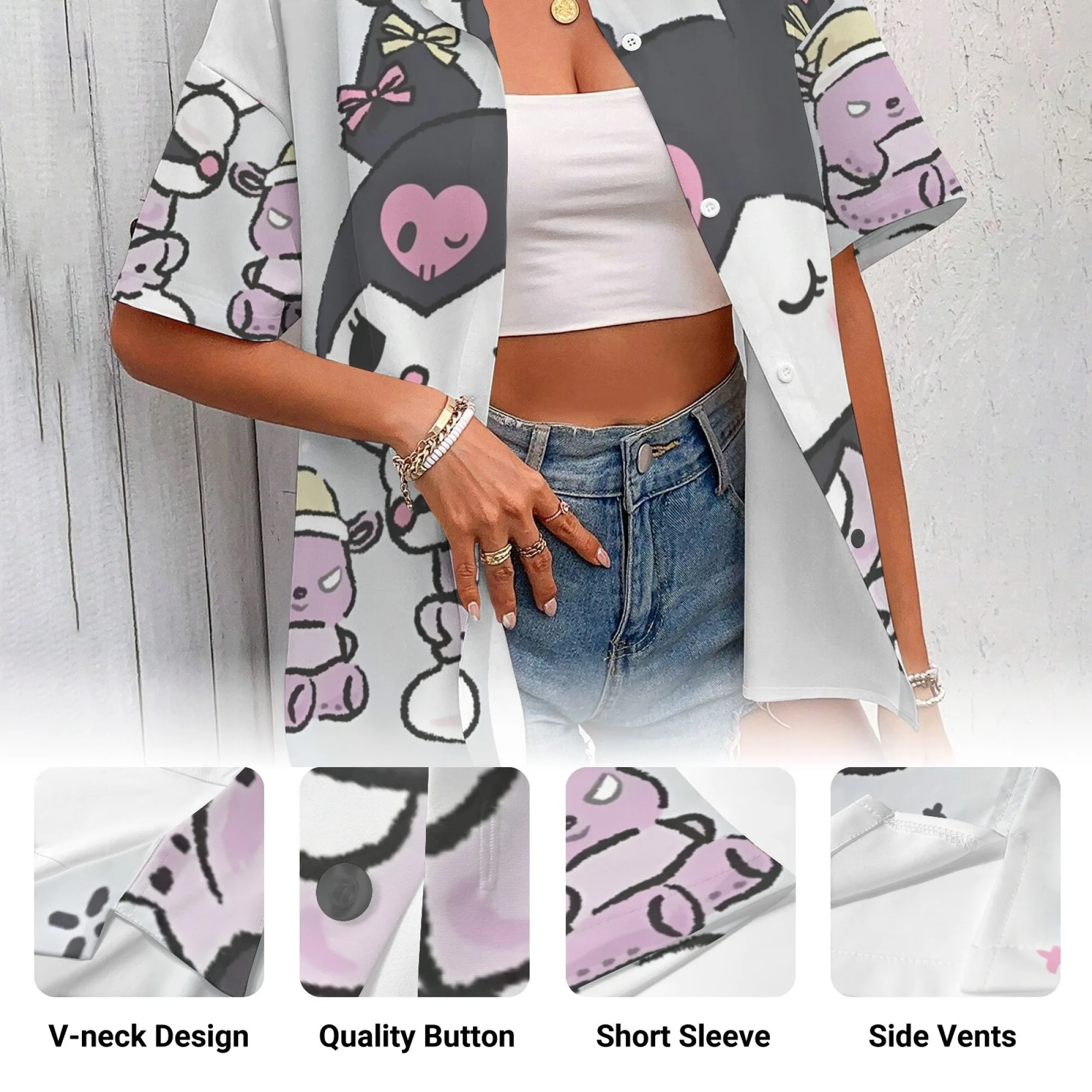 Kuromi قميص Y2k الملابس تي شيرت للنساء الكورية مراجعات العديد من الملابس المتضخم تي شيرت امرأة ملابس الفتيات أعلى المرأة الاطفال