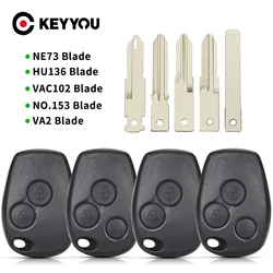 KEYYOU 3 Buttons Replacement Car Key Shell for Renault Logan Sandero Clio Fluence Vivaro Master Traffic Key Case Without Blade.