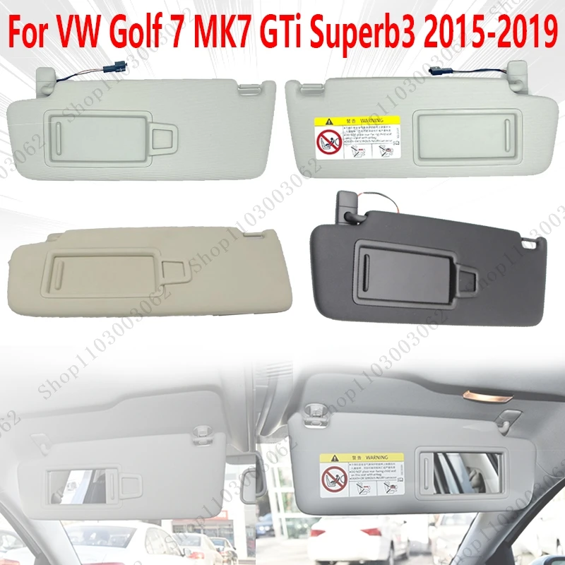 Car Interior Roof Sun Visor Sunshield Sunshade Makeup Mirror For Volkswagen VW Golf 7 MK7 GTi Superb3 2015-2018 2019 5G0857551