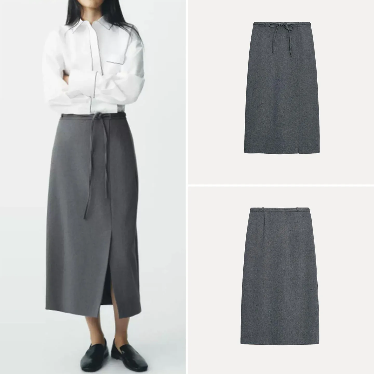 

Ele Personali Юбка прямого кроя с высокой талией и поясом, осеннее новое поступление, женская мода Z со средней талией, другое