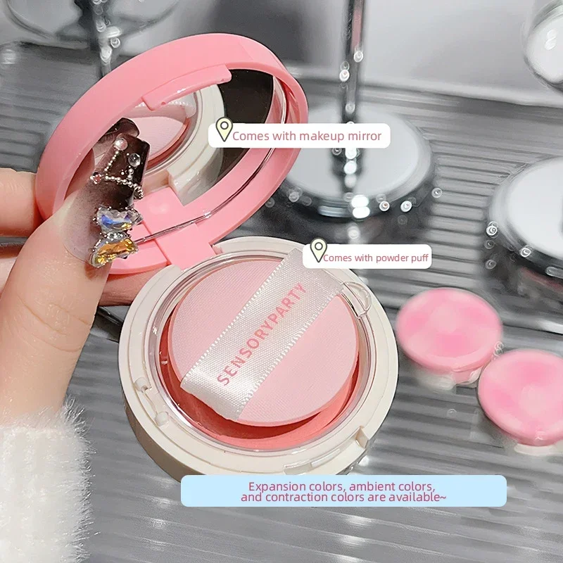 Heallor Sweet Korean Blush Comes with Makeup Mirror and Puff Long Lasting Brightening Face Contouring Shadow Blusher Peach Cheek