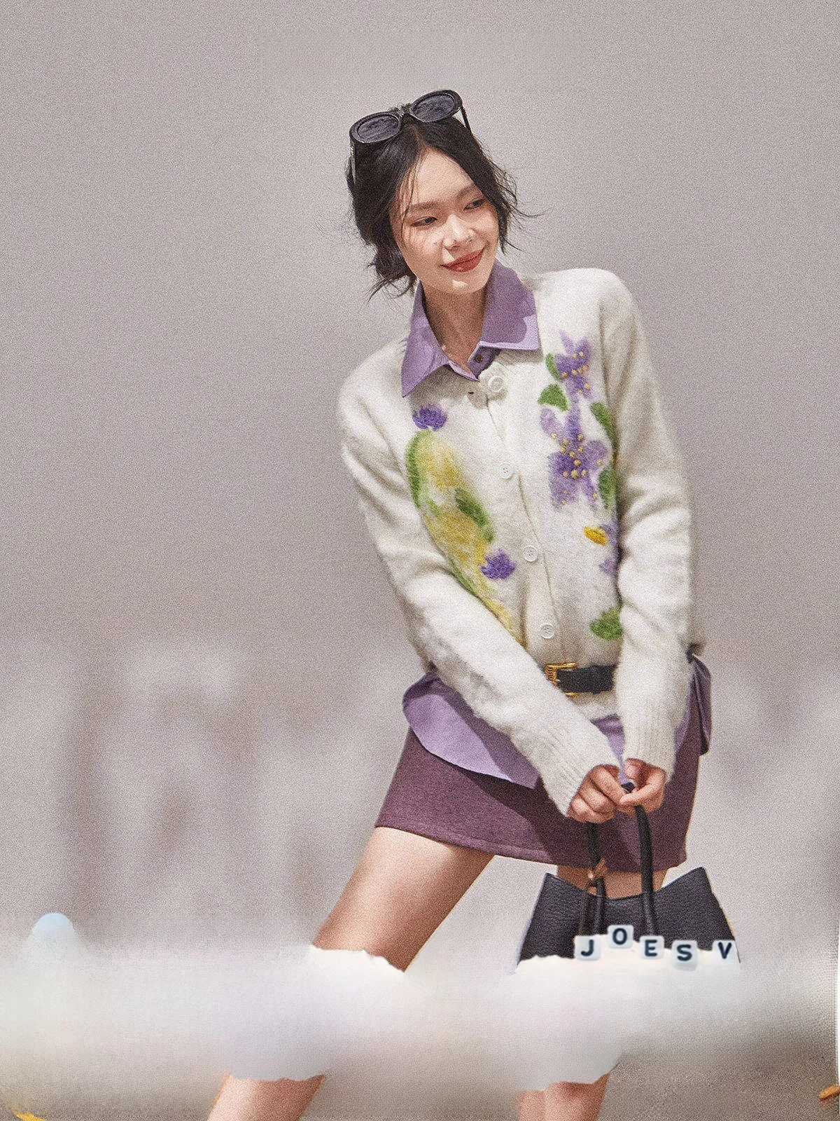 

ay Knitted Long Sve round Ne Embroidery Cardigan Women's Faion Spring Autumn New Sle Loose Fit Cartoon Print