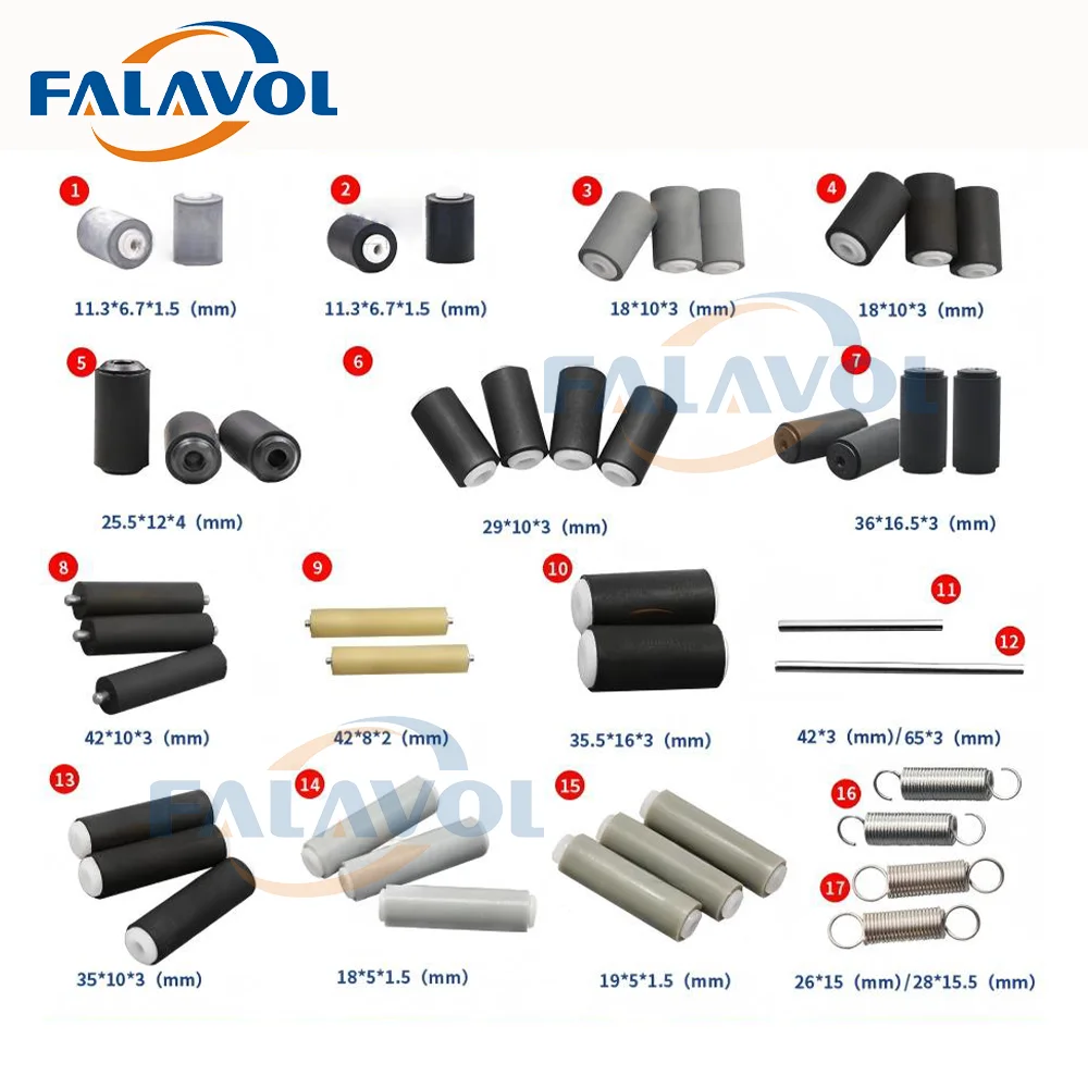 Falaol 10pcs Printer Pinch Roller for Mutoh Allwin Yaselan Xuli Inkjet Printer Small Rubber Roller