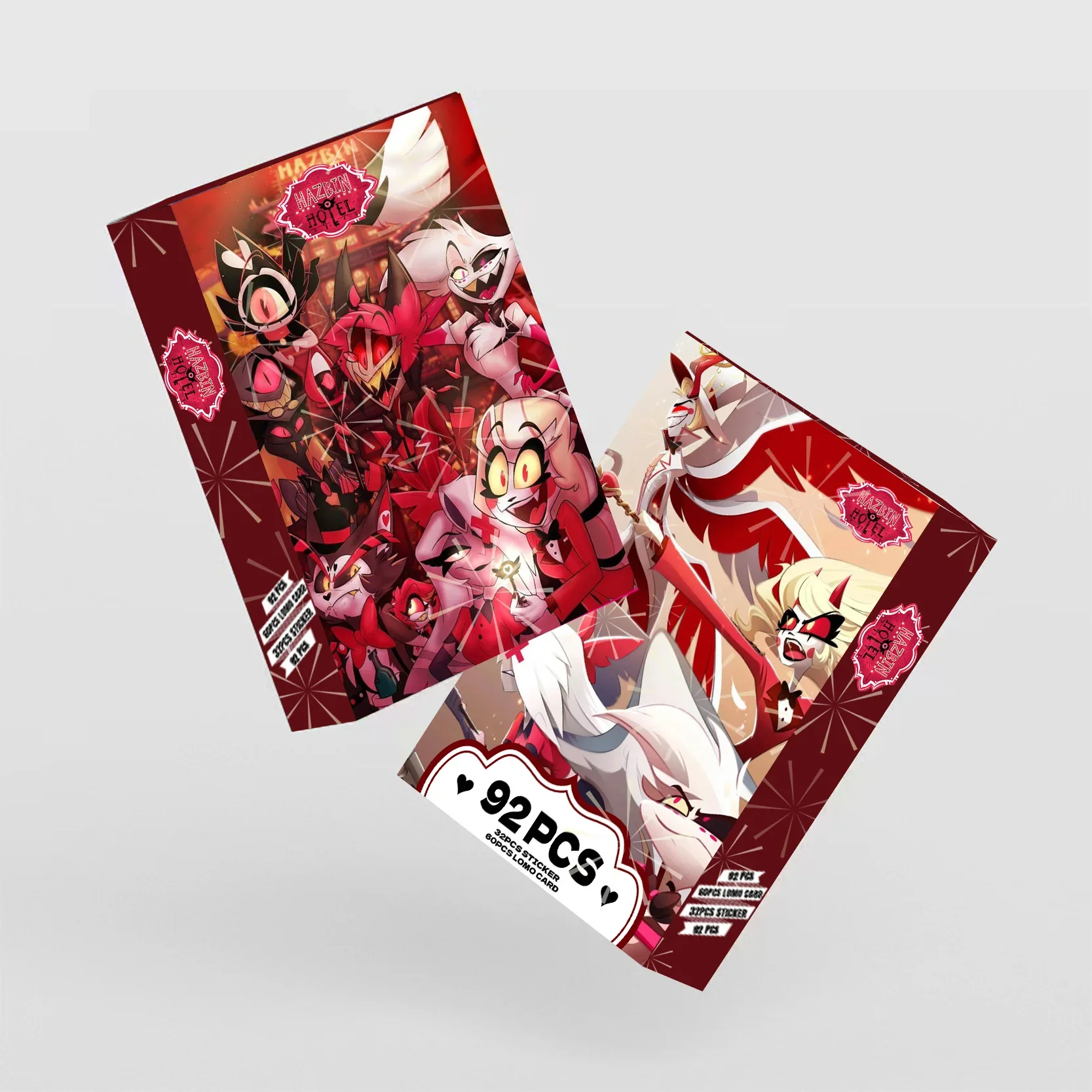 Hazbin Hotel 92Pcs Double Sided LOMO Cards HD Color Print Photo Cards Greeting Cards Bookmarks Collectible Stickers Gift